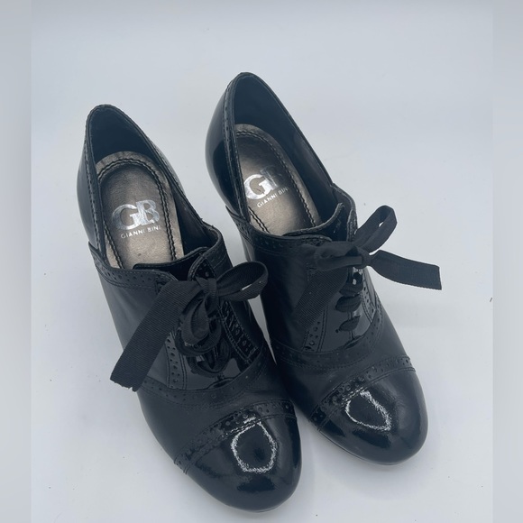 Gianni Bini Shoes Gianni Bini Lace Up Mary Jane Pumps Black Patent